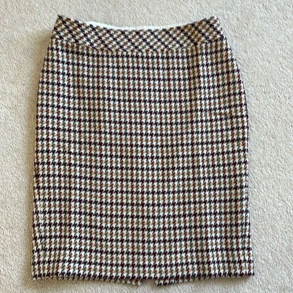 Talbots Houndstooth Skirt - 6P - Wool Blend